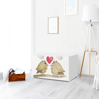 Möbelfolie 2 kleine Eulen - IKEA Smastad Bank mit Kasten - Kinderzimmer