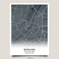 Stadtkarten Poster Street Map Print Selbst gestalten 30x40cm