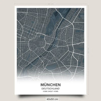 Stadtposter Poster Print Stadtkarte Selbst gestalten 40x50cm