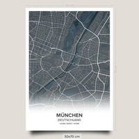 Stadtposter Poster Print Stadtkarte Selbst gestalten 50x70cm