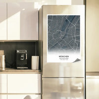 Stadtposter Stadtkarte Gestalten Kühlschrankfolie Dekofolie Küche