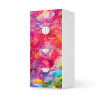 Möbelfolie Abstract Watercolor - IKEA Smastad kombiniert - 2 Schubladen und 2 kleine Türen - weiss