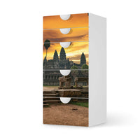 Möbel Klebefolie Angkor Wat - IKEA Smastad Kommode - 5 Schubladen - weiss