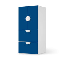 Möbelfolie Blau Dark - IKEA Smastad kombiniert - 2 Schubladen und 2 kleine Türen - weiss