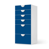 Klebefolie für Möbel Blau Dark - IKEA Smastad Kommode - 6 Schubladen - weiss