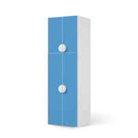 Selbstklebende Folie Blau Light - IKEA Smastad kombiniert - 2 große Türen und 2 kleine Türen - weiss