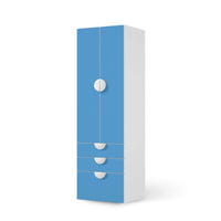 Klebefolie Blau Light - IKEA Smastad kombiniert - 3 Schubladen und 2 große Türen - weiss