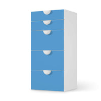 Möbel Klebefolie Blau Light - IKEA Smastad Kommode - 5 Schubladen - weiss