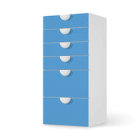 Klebefolie für Möbel Blau Light - IKEA Smastad Kommode - 6 Schubladen - weiss