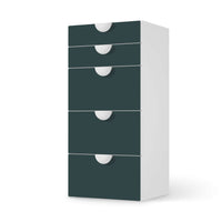 Möbel Klebefolie Blaugrau Dark - IKEA Smastad Kommode - 5 Schubladen - weiss