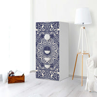 Möbelfolie Blue Mandala - IKEA Smastad kombiniert - 3 Schubladen und 2 kleine Türen - Kinderzimmer