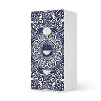 Möbelfolie Blue Mandala - IKEA Smastad kombiniert - 2 Schubladen und 2 kleine Türen - weiss