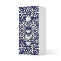 Möbelfolie Blue Mandala - IKEA Smastad kombiniert - 3 Schubladen und 2 kleine Türen - weiss