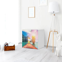 Klebefolie für Möbel Blue Water Lagoon - IKEA Smastad Kommode - 2 Schubladen - Kinderzimmer