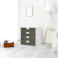 Klebefolie Braungrau Dark - IKEA Smastad Kommode - 4 Schubladen - Kinderzimmer