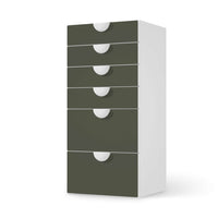 Klebefolie für Möbel Braungrau Dark - IKEA Smastad Kommode - 6 Schubladen - weiss