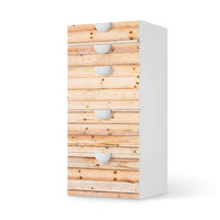 Möbel Klebefolie Bright Planks - IKEA Smastad Kommode - 5 Schubladen - weiss