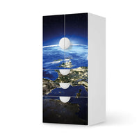 Möbelfolie Earth View - IKEA Smastad kombiniert - 3 Schubladen und 2 kleine Türen - weiss