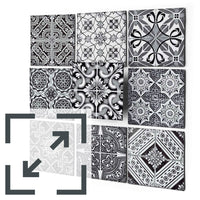 Fliesenaufkleber Eigenes Maß Main - Black n White