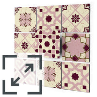 Fliesenaufkleber Eigenes Maß Main - Mediterranean Tile Set - Red Purple