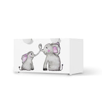 Möbelfolie Elefanten - IKEA Smastad Bank mit Kasten - weiss