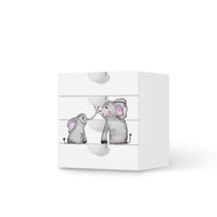 Klebefolie Elefanten - IKEA Smastad Kommode - 4 Schubladen - weiss