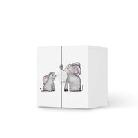 Selbstklebende Folie Elefanten - IKEA Smastad Schrank - 2 kleine Türen - weiss