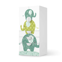 Möbelfolie Elephants - IKEA Smastad kombiniert - 3 Schubladen und 2 kleine Türen - weiss
