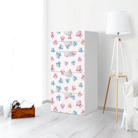 Möbel Klebefolie Eulenparty - IKEA Smastad Kommode - 5 Schubladen - Kinderzimmer