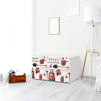 Möbelfolie Firefighter - IKEA Smastad Bank mit Kasten - Kinderzimmer