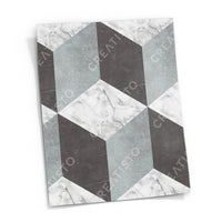 Fliesensticker rechteckig Küche Musterfolie Gross - Marmor Cubes pds1