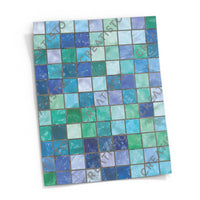 Fliesensticker rechteckig Küche Musterfolie Gross - Mosaik Grün-Blau pds1