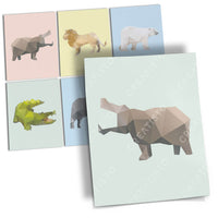 Fliesenaufkleber rechteckig Küche Musterfolie Main - Origami Tiere