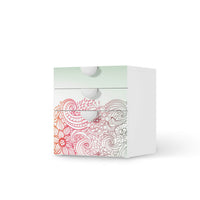Folie für Möbel Floral Doodle - IKEA Smastad Kommode - 3 Schubladen - weiss