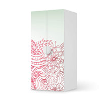 Möbelfolie Floral Doodle - IKEA Smastad Schrank - 2 große Türen - weiss