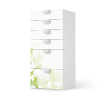 Klebefolie für Möbel Flower Light - IKEA Smastad Kommode - 6 Schubladen - weiss