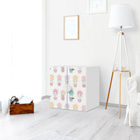 Selbstklebende Folie Flying Animals - IKEA Smastad Schrank - 2 kleine Türen - Kinderzimmer