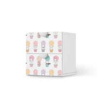 Klebefolie für Möbel Flying Animals - IKEA Smastad Kommode - 2 Schubladen - weiss