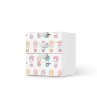 Folie für Möbel Flying Animals - IKEA Smastad Kommode - 3 Schubladen - weiss