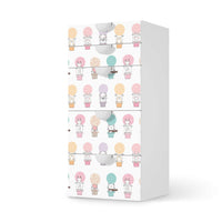 Möbel Klebefolie Flying Animals - IKEA Smastad Kommode - 5 Schubladen - weiss