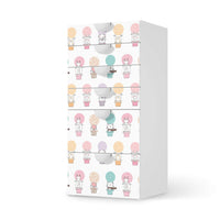 Klebefolie für Möbel Flying Animals - IKEA Smastad Kommode - 6 Schubladen - weiss