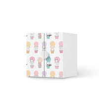 Selbstklebende Folie Flying Animals - IKEA Smastad Schrank - 2 kleine Türen - weiss