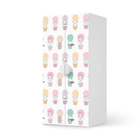 Möbelfolie Flying Animals - IKEA Smastad Schrank - 2 große Türen - weiss