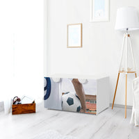 Möbelfolie Footballmania - IKEA Smastad Bank mit Kasten - Kinderzimmer