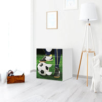 Klebefolie Fussballstar - IKEA Smastad Kommode - 4 Schubladen - Kinderzimmer