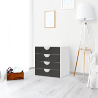 Klebefolie Grau Dark - IKEA Smastad Kommode - 4 Schubladen - Kinderzimmer