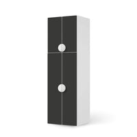 Selbstklebende Folie Grau Dark - IKEA Smastad kombiniert - 2 große Türen und 2 kleine Türen - weiss