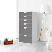Klebefolie für Möbel Grau Light - IKEA Smastad Kommode - 6 Schubladen - Kinderzimmer