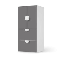 Möbelfolie Grau Light - IKEA Smastad kombiniert - 2 Schubladen und 2 kleine Türen - weiss