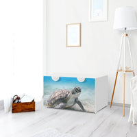 Möbelfolie Green Sea Turtle - IKEA Smastad Bank mit Kasten - Kinderzimmer